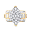 10k Yellow Gold Round Diamond Oval Cluster Bridal Wedding Engagement Ring 3 Cttw