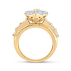 10k Yellow Gold Round Diamond Oval Cluster Bridal Wedding Engagement Ring 3 Cttw