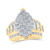 10k Yellow Gold Round Diamond Oval Cluster Bridal Wedding Engagement Ring 3 Cttw