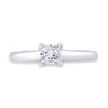 14k White Gold Womens Round Diamond Princess Ring 1/2 Cttw