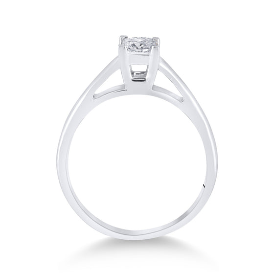 14k White Gold Womens Round Diamond Princess Ring 1/2 Cttw