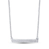 10k White Gold Womens Round Diamond Bar Pendant Chain Necklace 1/10 Cttw