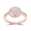 10k Rose Gold Womens Round Diamond Circle Cluster Ring 1/2 Cttw