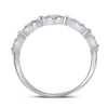 10k White Gold Womens Round Diamond Stackable Band Ring 1/8 Cttw