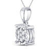 10k White Gold Womens Round Diamond Fashion Cluster Pendant 1/8 Cttw