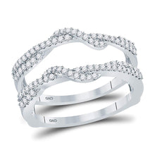  10k White Gold Womens Round Diamond Solitaire Enhancer Wedding Band 3/8 Cttw