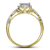 14k Yellow Gold Princess Diamond Square Bridal Wedding Ring Band Set 1 Cttw