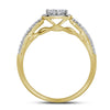 14k Yellow Gold Princess Diamond Bridal Wedding Ring Band Set 1 Cttw