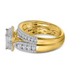 14k Yellow Gold Princess Diamond Bridal Wedding Ring Band Set 1-1/2 Cttw