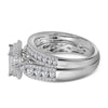 14k White Gold Princess Diamond Bridal Wedding Ring Band Set 1-1/2 Cttw