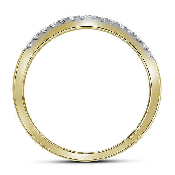 14k Yellow Gold Round Diamond Bridal Wedding Ring Band Set 1 Cttw