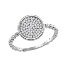  10k White Gold Womens Round Diamond Cluster Circle Ring 1/8 Cttw