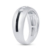 10k White Gold Mens Round Diamond Wedding Black Groove Band Ring 1/2 Cttw
