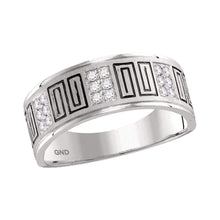 14k White Gold Mens Round Diamond Wedding Band Ring 1/4 Cttw