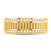 14k Yellow Gold Mens Round Diamond Double Row Matte Textured Wedding Band Ring 1/3 Cttw