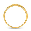 14k Yellow Gold Mens Round Diamond Double Row Matte Textured Wedding Band Ring 1/3 Cttw