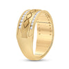 14k Yellow Gold Mens Round Diamond Wedding Band Ring 1/2 Cttw