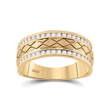  14k Yellow Gold Mens Round Diamond Wedding Band Ring 1/2 Cttw