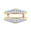 14k Yellow Gold Womens Round Diamond Wedding Wrap Ring Guard Enhancer 1/2 Cttw