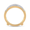 14k Yellow Gold Womens Round Diamond Wedding Wrap Ring Guard Enhancer 1/2 Cttw