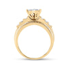 10k Yellow Gold Round Diamond Heart Bridal Wedding Engagement Ring 1/2 Cttw