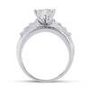 10k White Gold Round Diamond Heart Bridal Wedding Engagement Ring 1/2 Cttw