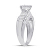 10k White Gold Round Diamond Heart Bridal Wedding Engagement Ring 1/2 Cttw