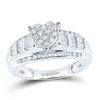 10k White Gold Round Diamond Heart Bridal Wedding Engagement Ring 1/2 Cttw