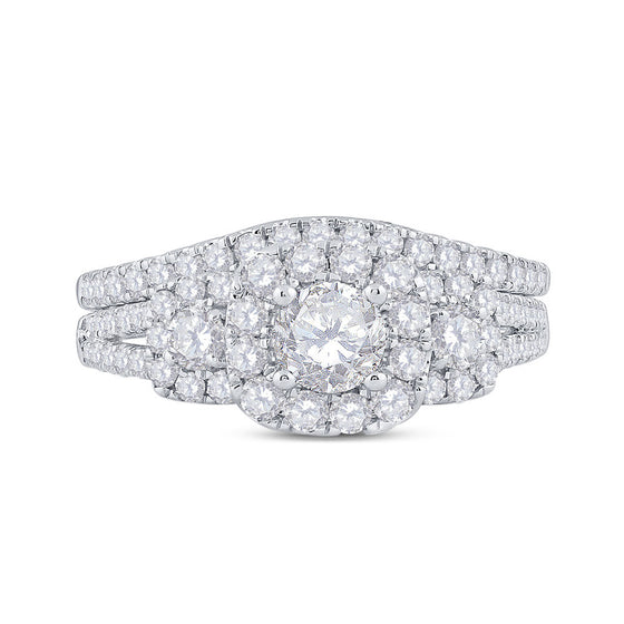 14k Yellow Gold Round Diamond 3-stone Bridal Wedding Engagement Ring 1-1/2 Cttw