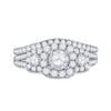 14k White Gold Round Diamond Bridal Wedding Ring Band Set 1-1/2 Cttw