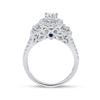 14k White Gold Round Diamond Bridal Wedding Ring Band Set 1-1/2 Cttw