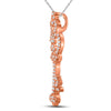 10k Rose Gold Womens Round Diamond Trefoil Key Pendant 1/5 Cttw
