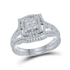 14k White Gold Princess Diamond Bridal Wedding Ring Band Set 1 Cttw