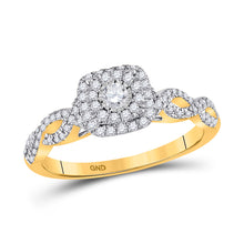  10k Yellow Gold Round Diamond Halo Bridal Wedding Engagement Ring 1/3 Cttw