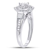 10k White Gold Round Diamond Heart Bridal Wedding Engagement Ring 1/2 Cttw