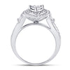 10k White Gold Round Diamond Heart Bridal Wedding Engagement Ring 1/2 Cttw