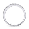 10k White Gold Womens Round Diamond Single Row Band Ring 1/2 Cttw