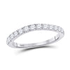 10k White Gold Womens Round Diamond Single Row Band Ring 1/2 Cttw