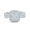 14k White Gold Princess Diamond Bridal Wedding Ring Band Set 1 Cttw