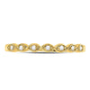 14k Yellow Gold Womens Round Diamond Classic Stackable Band Ring 1/20 Cttw
