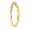 14k Yellow Gold Womens Round Diamond Classic Stackable Band Ring 1/20 Cttw