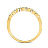 14k Yellow Gold Womens Round Diamond Classic Stackable Band Ring 1/20 Cttw