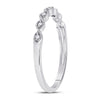 14k White Gold Womens Round Diamond Classic Stackable Band Ring 1/20 Cttw