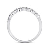 14k White Gold Womens Round Diamond Classic Stackable Band Ring 1/20 Cttw