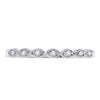 14k White Gold Womens Round Diamond Classic Stackable Band Ring 1/20 Cttw