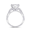 14k White Gold Princess Diamond Bridal Wedding Ring Band Set 2 Cttw