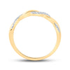 10k Yellow Gold Womens Round Diamond Twist Stackable Band Ring 1/12 Cttw