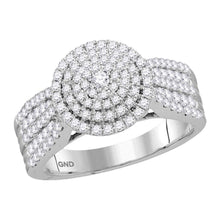  10k White Gold Round Diamond Halo Bridal Wedding Engagement Ring 1 Cttw
