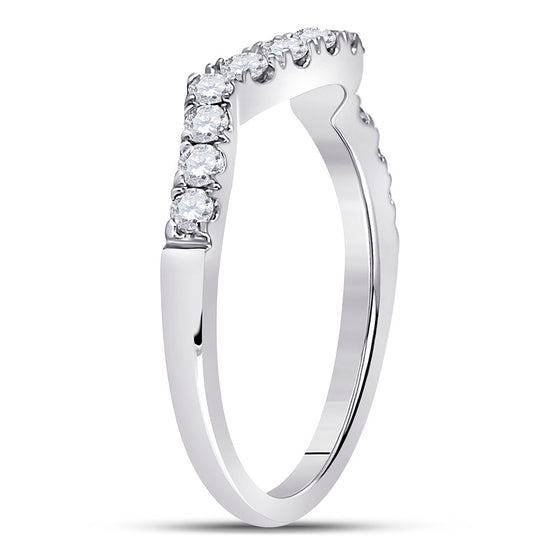 14k White Gold Womens Round Diamond Solitaire Enhancer Wedding Band 1/2 Cttw