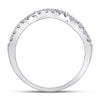 14k White Gold Womens Round Diamond Solitaire Enhancer Wedding Band 1/2 Cttw